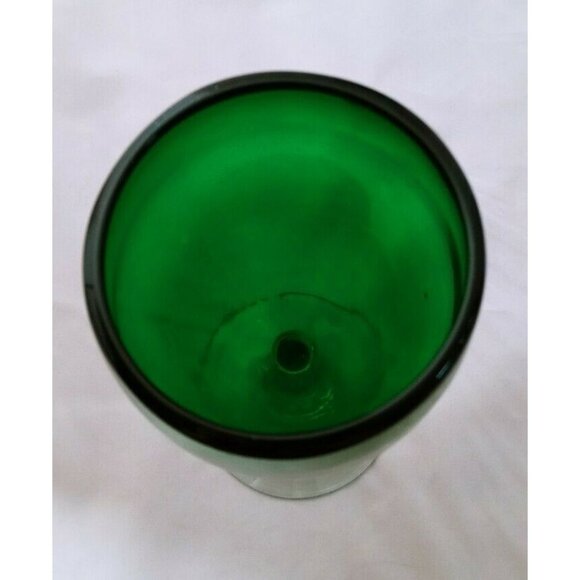 Mexican Hand Blown Recycled Glass Wine Water Goblets Green - Picture 3 of 3